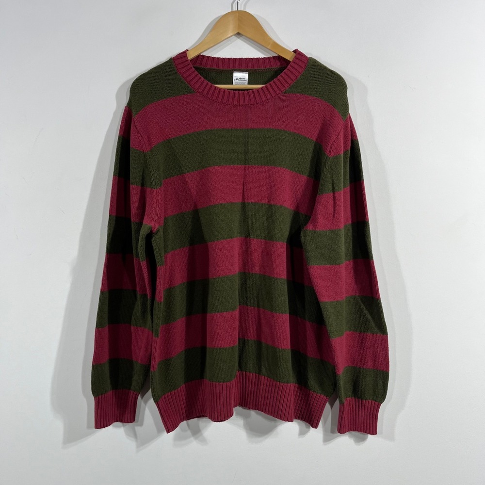 Nightmare on Elm Street Freddy Krueger Striped Sweater Mens XL Halloween Grunge